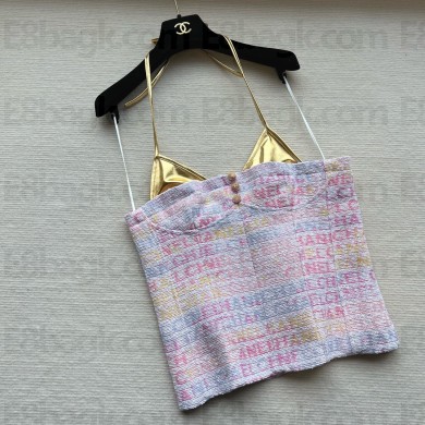 Chanel Cotton and Wool Tweed & Iridescent Stretch Jersey Multicolor top P76398 2024 