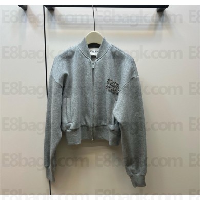 MIU MIU GREY JERSEY JACKET 2023