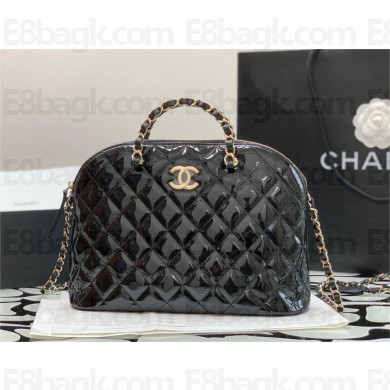Chanel Small Shopping Bag in Patent Calfskin AS3969 BLACK 2023