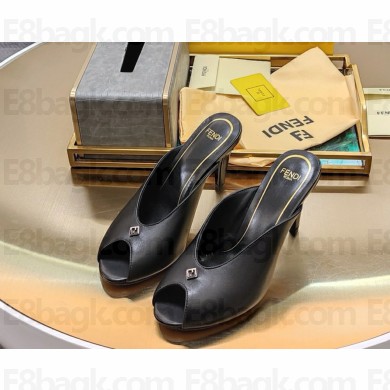 Fendi FFold black eel leather sandals 1113-2024