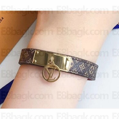 Louis Vuitton Logomania Monogram Bracelet with LV Circle 2018
