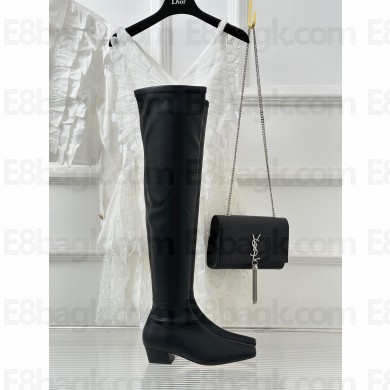 BY FAR Colette 40mm thigh-high boots in calfskin black 2023