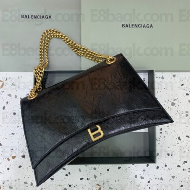 balenciaga Women's Crush Large Chain Bag in Black 2023