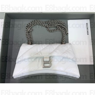 balenciaga Women's Crush small Chain Bag Quilted in white 2023