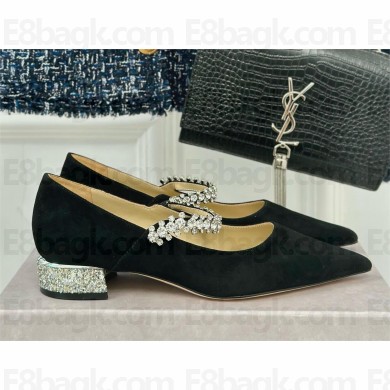Jimmy Choo BING PUMP FLAT in suede leather black 2024