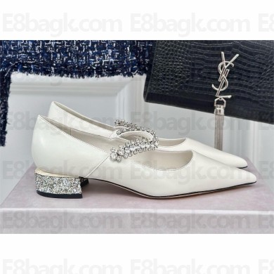 Jimmy Choo BING PUMP FLAT in patent leather white 2024