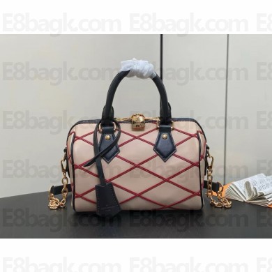 LOUIS VUITTON MALLETAGE LEATHER Speedy Bandoulière 20 M24261 Beige/Red 2024