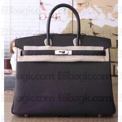 Hermes Birkin 30/35 Bag In Original Epsom Leather With Gold/Silver Hardware Black