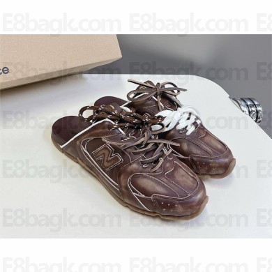 New Balance x Miu Miu bleached leather mules brown 2024