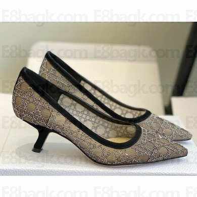 Dior Tribales Pump in black mesh with crystal heel 6cm 2025