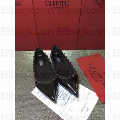 Valentino PATENT noir rockstud ballet flats black