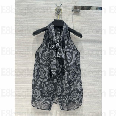 Versace printed silk top BLACK 2024
