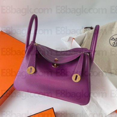 Hermes Lindy 26cm Bag in original evecolor leather anemone(handmade)