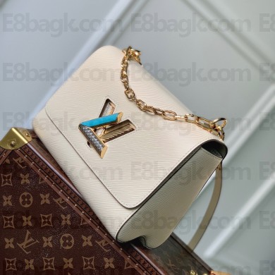 Louis Vuitton Twist MM Bag in Epi leather with Colorful Strass M21032 white 2022
