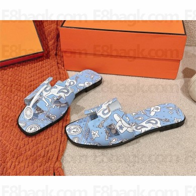 Hermes PRINTED Oran flat Sandals in swift leather 01 2025