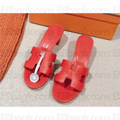 Hermes Heel 5cm Oasis Sandals in swift leather red 2025