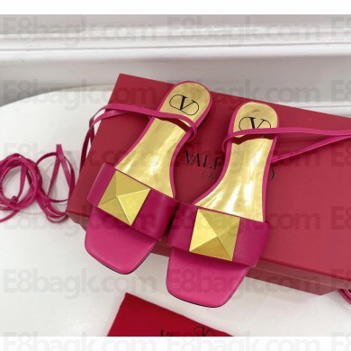 Valentino ONE STUD leather wrap SANDAL fuchsia 2023