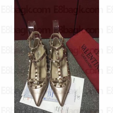 VALENTINO SHEEPSKIN CAGE ROCKSTUD BALLET FLAT