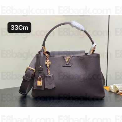 LOUIS VUITTON Capucines MM Souple HANDBAG M12927 Chocolate 2025