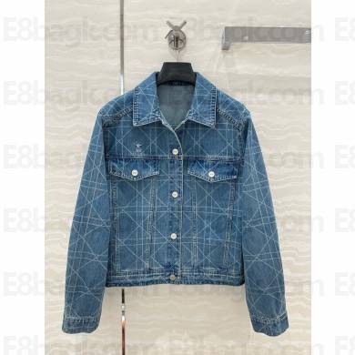 DIOR Blue Cannage Cotton Denim COAT 2025