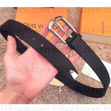 Louis Vuitton Width 3.5cm Smooth Calfskin Square Buckle Belt Black/Silver 2018