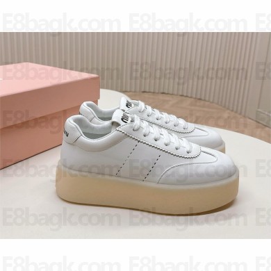 Miu Miu leather sneakers 5E278E white 2024