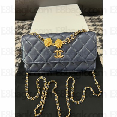 Chanel Flap Phone Holder with Chain in Lambskin navy AP3426 2023