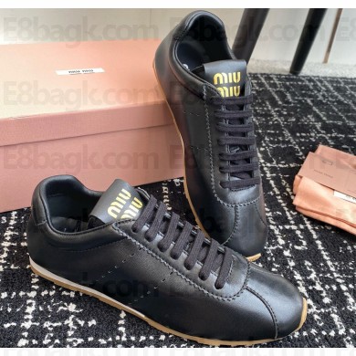 Miu Miu Plume nappa leather sneakers 5E114E black 2024