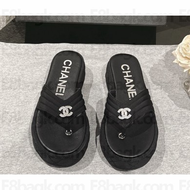 Chanel slippers Grosgrain Black  2025