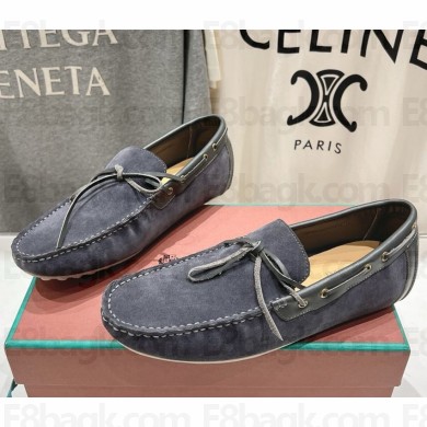 Loro Piana men's Dot Sole Walk Mocassin Ox Leather Navy Blue 2024
