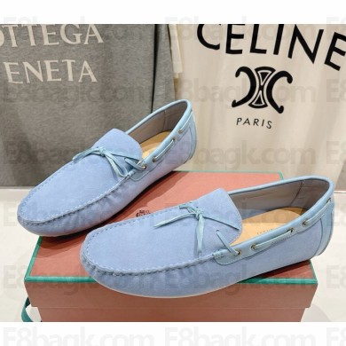 Loro Piana men's Dot Sole Walk Mocassin Ox Leather sky blue 2024
