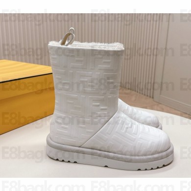 Fendi Apres Chic white FF leather low boots 2024