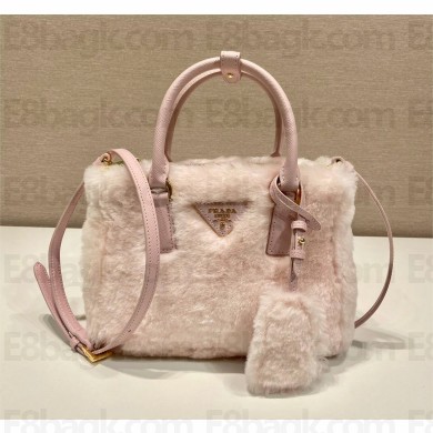 Prada Galleria Shearling Mini Bag 1BA906 PINK 2023