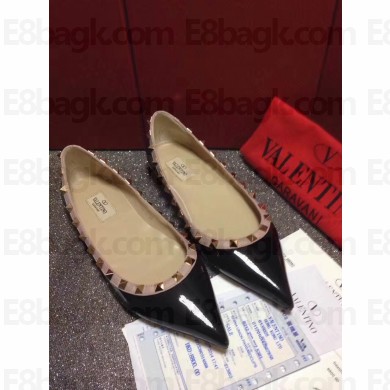Valentino PATENT rockstud ballet flats black