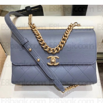 Chanel Coco Luxe Small Flap Bag A57086 Gray 2018