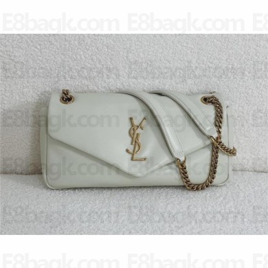 saint laurent calypso bag in plunged lambskin BLANC VINTAGE 2023(original quality)