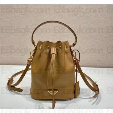 Prada leather bucket bag 1BE067 Caramel 2024 