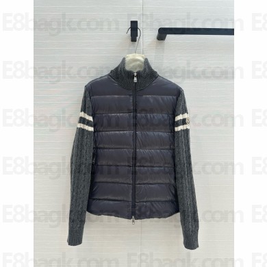 MONCLER Padded Wool Zip-Up Cardigan black 2024