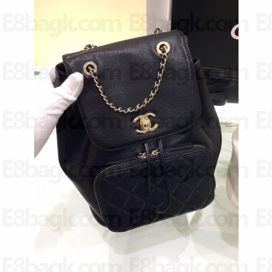 Chanel Grained Calfskin Business Affinity Backpack Bag A93748 black(original quality)