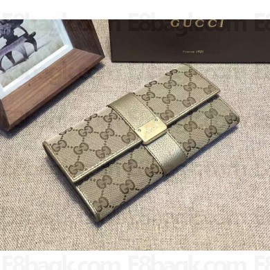 Gucci engraved gucci metal plate continental wallet 233028