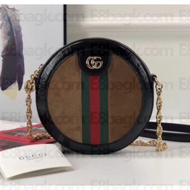 Gucci Ophidia Suede Mini Round Shoulder Bag 550618 Brown 2018