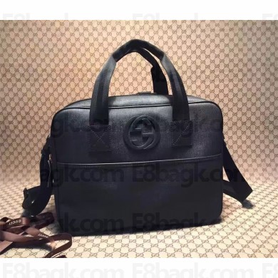 Gucci men's briefcase with interlocking G detai 201851 black