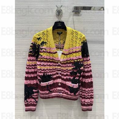 chanel Glittered Mixed Fibers & Cashmere Multicolor Cardigan p76455 2024