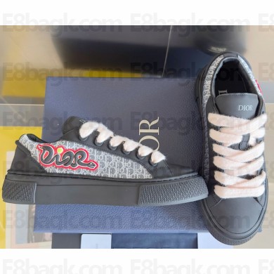 DIOR AND KAWS B33 Sneaker – LIMITED AND NUMBERED EDITION Navy Blue Calfskin with Blue and White Dior Oblique Canvas 2025