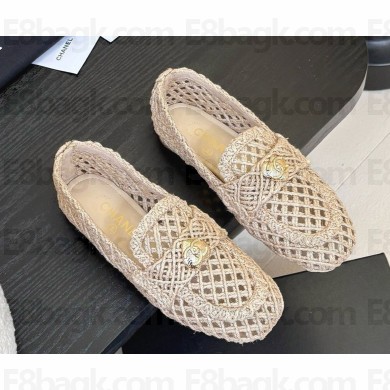 Chanel loafers Hemp Rope with CC logo beige 2025