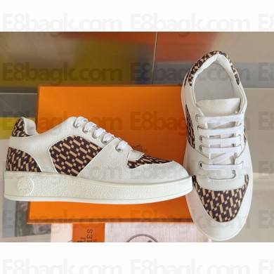 HERMES Free sneaker in calfskin and "H en Biais" canvas 02 2025