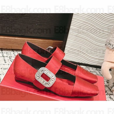 Roger Vivier Belle Vivier embellished satin flats red 2025