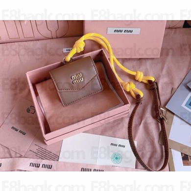 Miu Miu Leather wallet with leather and cord shoulder strap 5DN002-02 2024