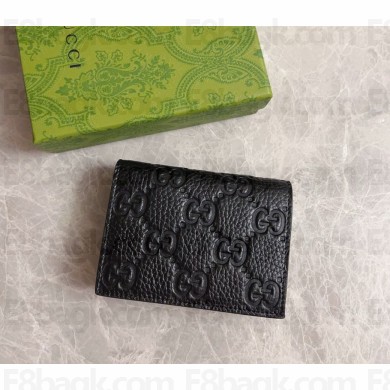 Gucci GG Emblem mini wallet 815901 Black GG grainy leather  2024