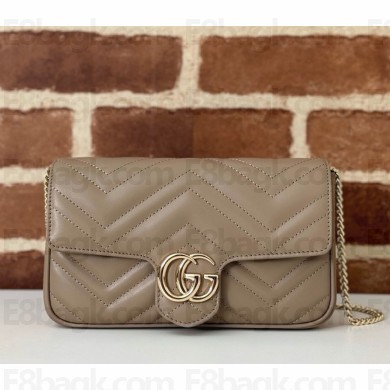 Gucci GG Marmont mini bag 751526 Taupe matelassé chevron leather 2024